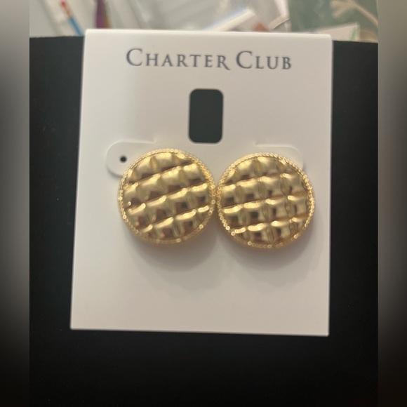 Charter Club Gold-Tone Textured Earrings - Picture 1 of 2